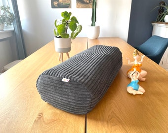 Yoga-Bolster Yogakissen dunkel grau