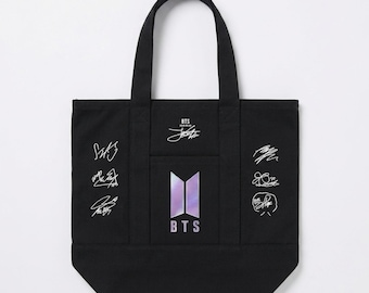 BTS Small Tote Bag with BTS Autograph - Black