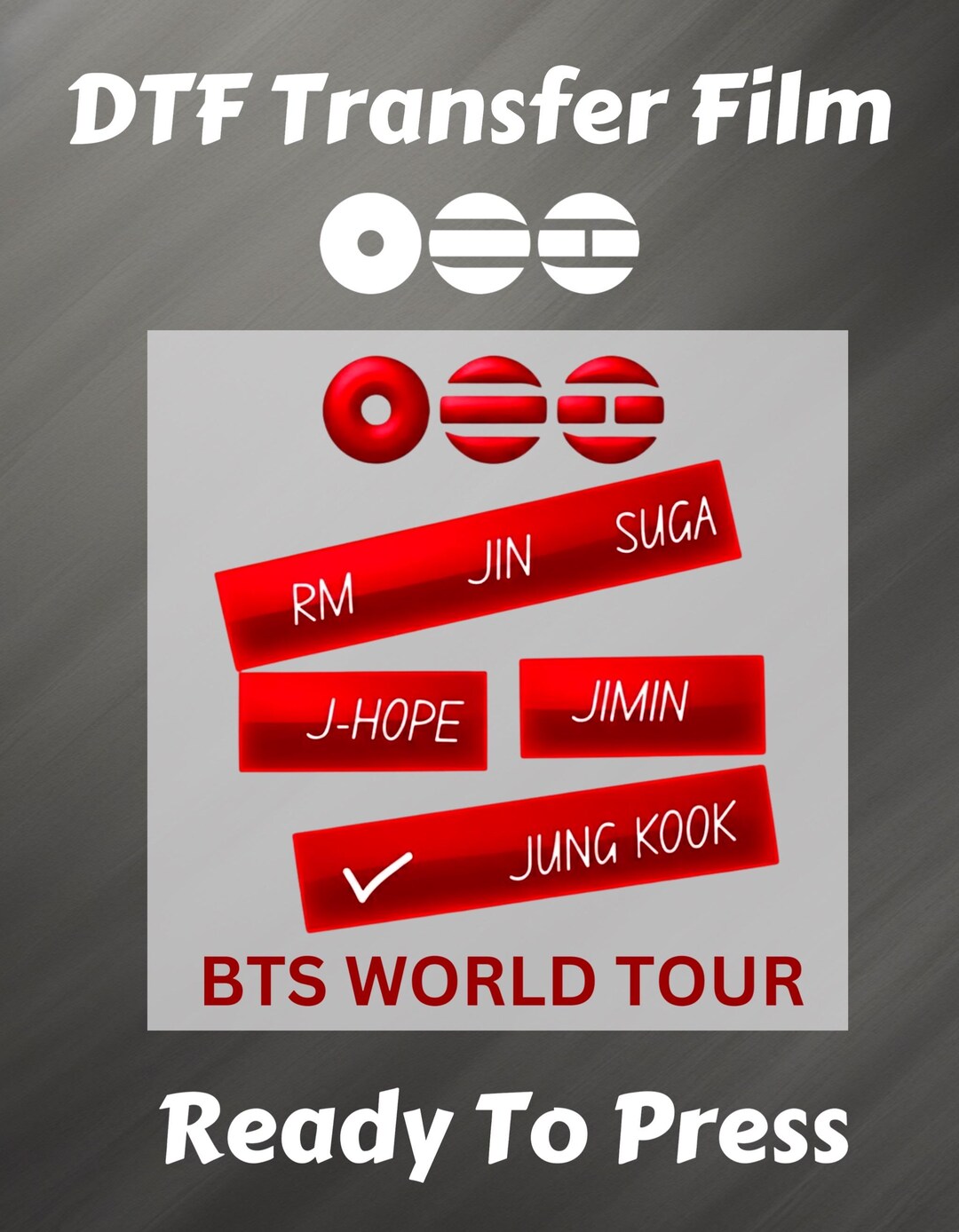Ready to Press : DTF - BTS World Tour BTS2 - Etsy
