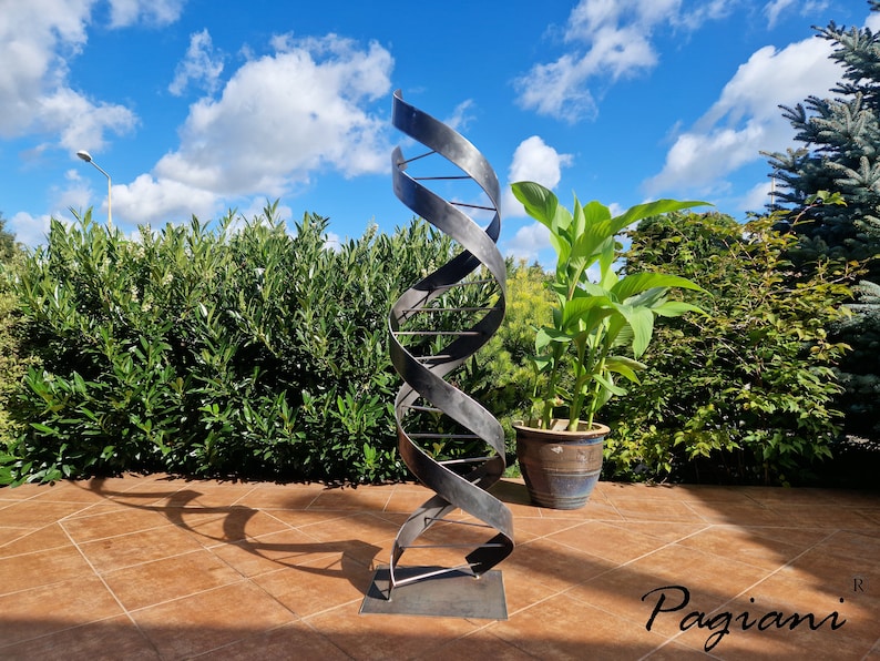 Abstract Indoor Outdoor Art, Large Garden Sculpture, DNA Sculpture