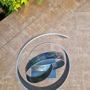 Art extérieur intérieur abstrait, Sculpture de jardin, Résumé en spirale, Sculpture en acier, Sculpture en métal moderne, Décor de jardin en métal par Pagiani image 8
