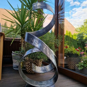 Art extérieur intérieur abstrait, Sculpture de jardin, Résumé en spirale, Sculpture en acier, Sculpture en métal moderne, Décor de jardin en métal par Pagiani image 10
