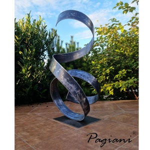 Abstract Indoor Outdoor Art, Garden sculpture, Spiral abstract, Steel sculpture, Modern Metal Sculpture, Garden Decor Metal by Pagiani