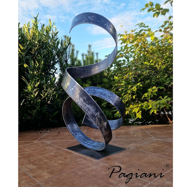 Abstract Indoor Outdoor Art, Garden sculpture, Spiral abstract, Steel sculpture,  Modern Metal Sculpture, Garden Decor Metal by Pagiani