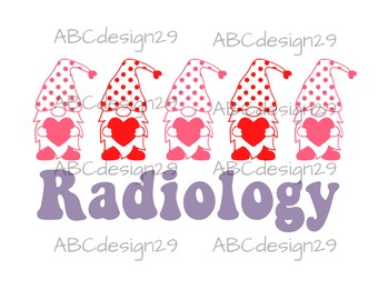 radiology gnomes, valentines day gnomes radiology. valentines day radiology svg png digital cut file