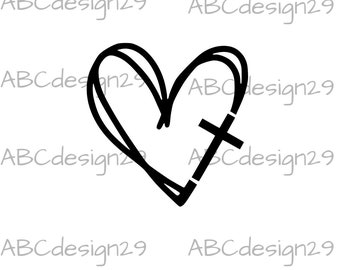 heart with cross. love Jesus svg png jpg pdf digital file