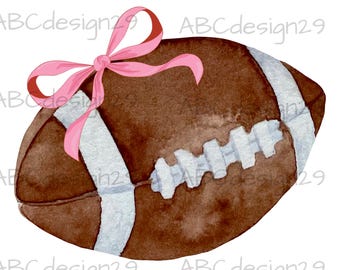 football png, girly football, pink bow png, nfl png, sports png