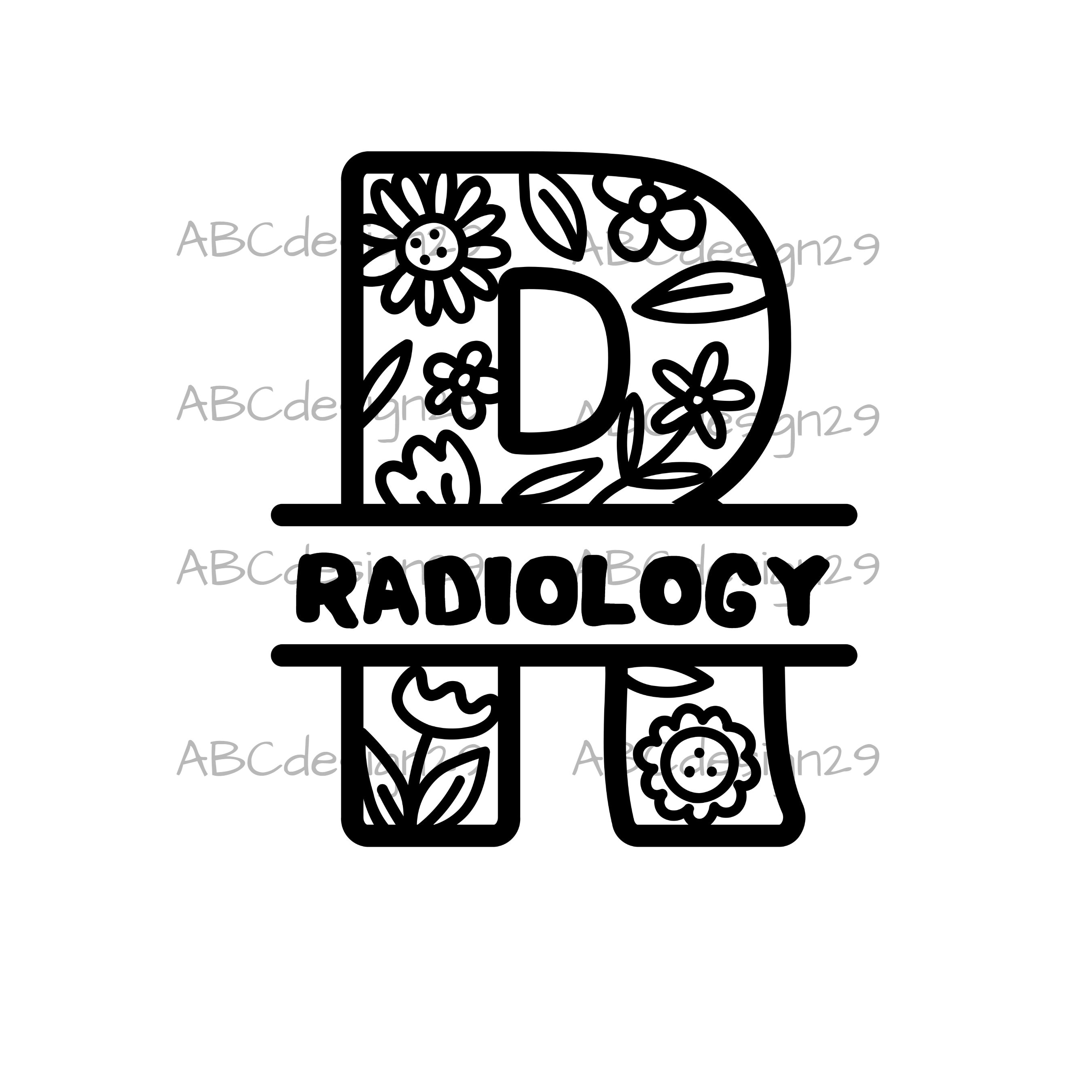 Radiology Monogram Svg Png. Radiology Svg Clip Art Digital Cut File