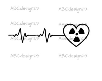 xray heart radiation. radiology svg png digital cut file. rad week 2022