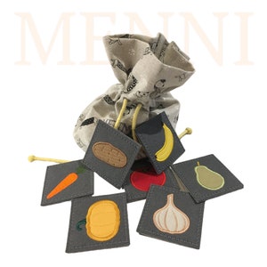 ITH Memory game &quot;Fruits and Vegetables&quot;, ITH machine embroidery designs, children game for 5x7 hoop