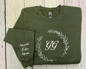 Pull grand-parent avec noms petits-enfants, cadeau grand-mère, cadeau gigi, noms petits-enfants, chemise gigi, nouveau cadeau gigi, nouveau cadeau grand-mère, nom personnalisé