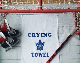 Crying hockey towel, nhl, crying leafs towel, playoffs towel, Seattle, vegas, carolina, Edmonton, new jersey, florida, dallas hockey team