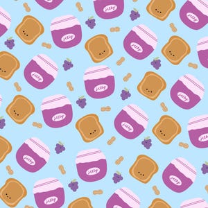 Peanut Butter and Jelly Seamless Pattern