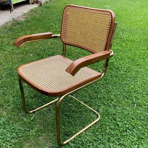 Mid-Century Modern Italian Marcel Breuer B64  Cesca Chair, 70s