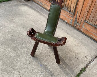 Spanish Brutalist Chair in Wood, 1960s - Etsy
