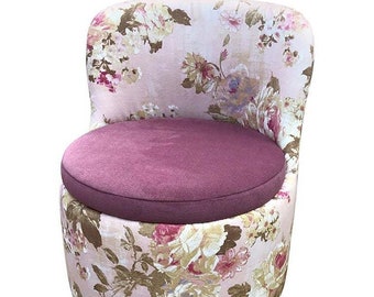 Mid-Century Armchair with Floral Pattern, 1970s