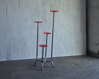 Bauhaus Chrome and Plastic Plant Stand, 1940s