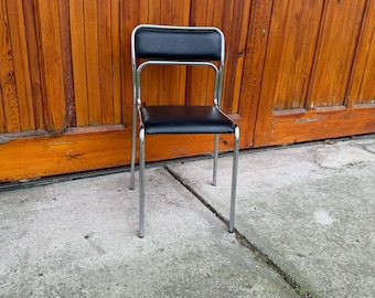 Bauhaus Chrome & Faux Leather Dining Chairs