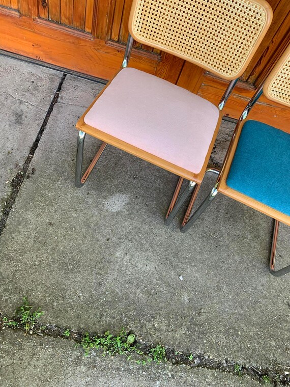 Mid-century Modern Italian Marcel Breuer B32 Cesca Chairs, 70s Set