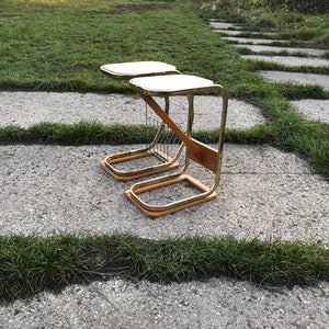 Mid-Century Italian Side Tables with Magazine Rack, 1950s Set of 2