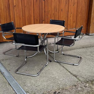 Italian Round Effezeta Dining Table with Chairs
