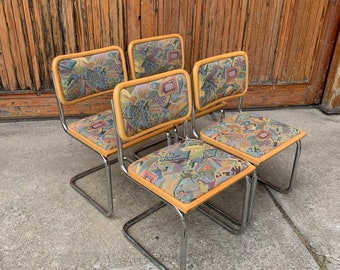 Mid-Century Modern Italian Marcel Breuer B32 Cesca Chair, 70s set of 4