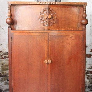 Hand Carved Oak Court Cupboard, 1880s