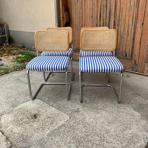 Mid-Century Modern Italian Marcel Breuer B32 Cesca Chair, 70s set of 4