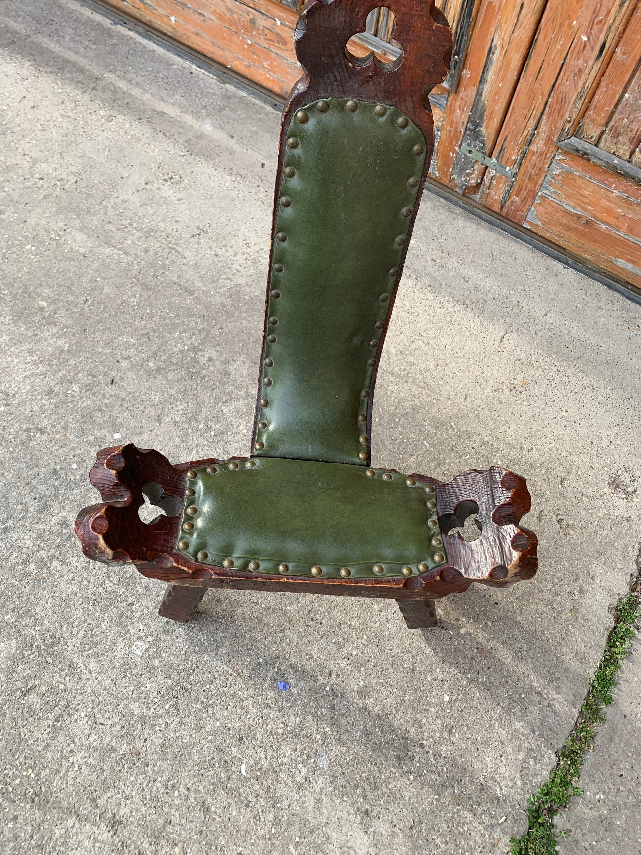 Spanish Brutalist Chair in Wood, 1960s - Etsy