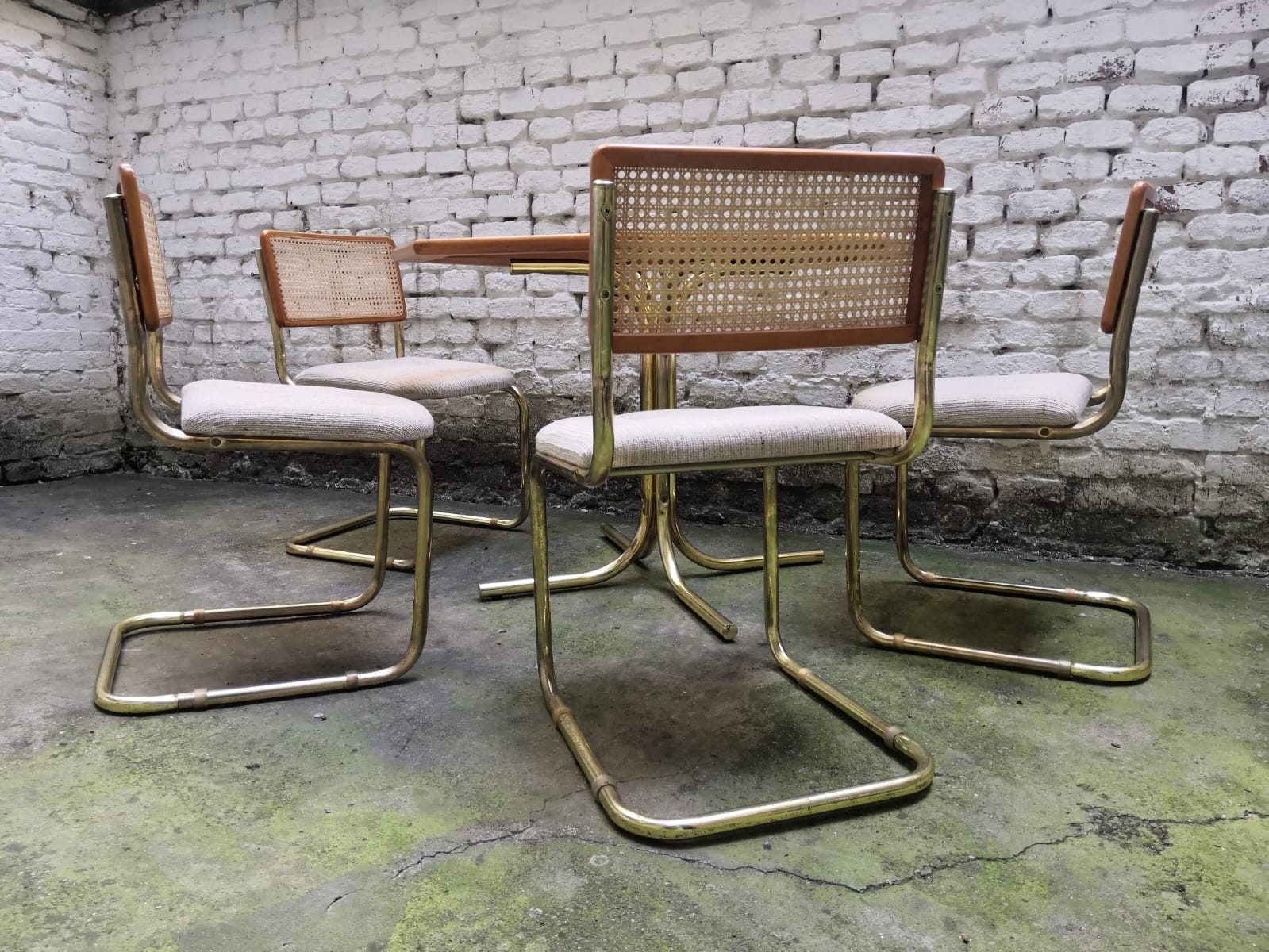 Brass cantilever chair sale