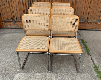 Mid-Century Modern Italienischer Marcel Breuer B32 Cesca Stuhl, 70er Set von 6