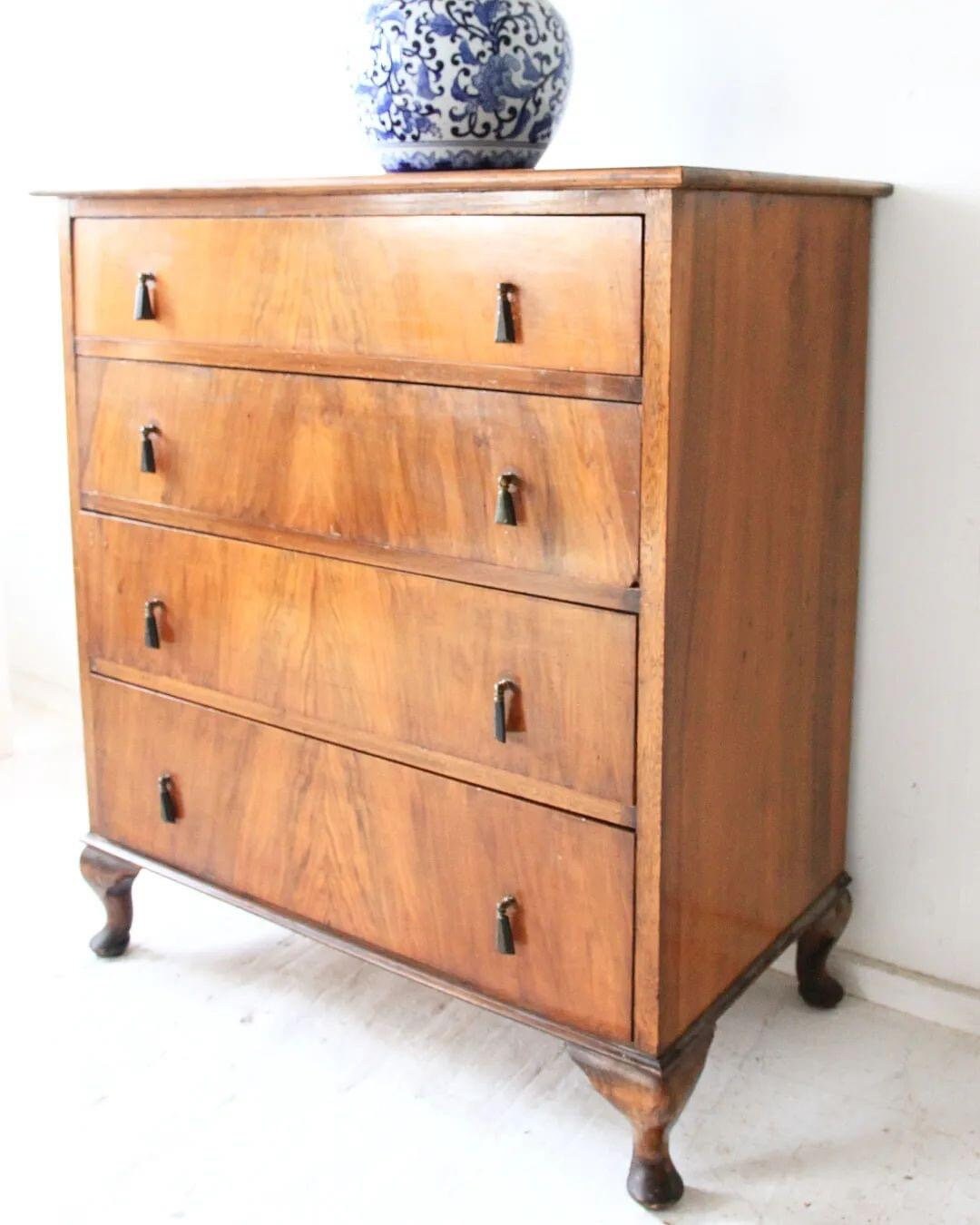 Antique Walnut Bedroom Chest of Drawers Etsy