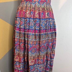 Vintage 1980’s Colorful Pleated Skirt • CLIO Los Angeles Brand • tag size 8