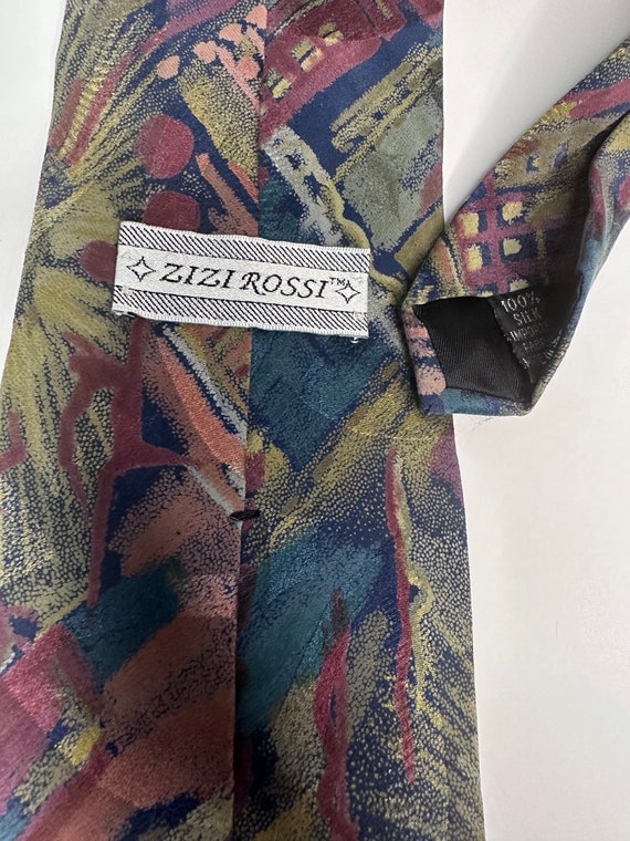 100% Silk Tie -  Vintage 1980's - Zizi Rossi Brand - image 4