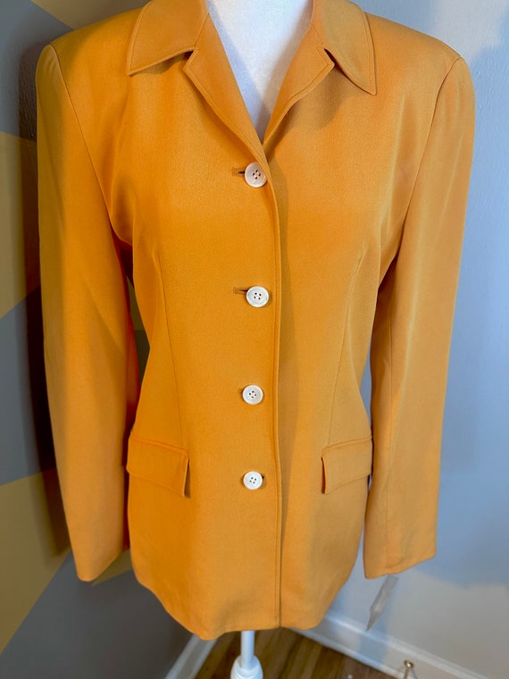Vintage 1990’s Orange Silk Longline Blazer [New w… - image 1