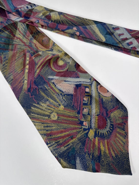 100% Silk Tie -  Vintage 1980's - Zizi Rossi Brand - image 2