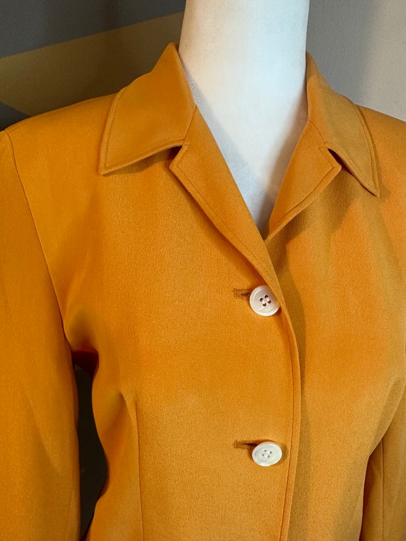 Vintage 1990’s Orange Silk Longline Blazer [New w… - image 3