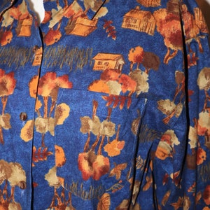 Vintage 1990s Fall Print Button Down- GH Bass and Co Brand- Tag size Large