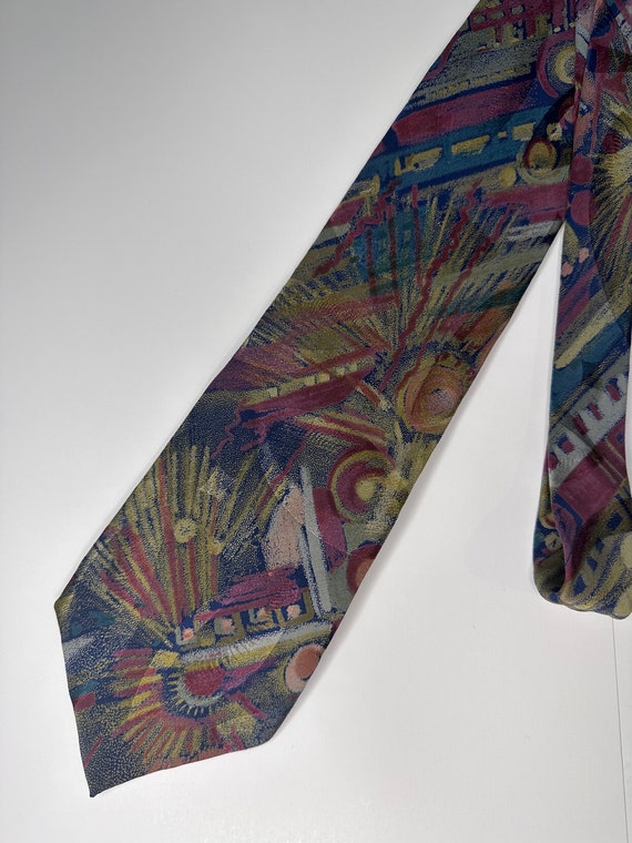 100% Silk Tie -  Vintage 1980's - Zizi Rossi Brand - image 1