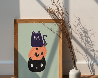 Halloween 13 Printable Wall Art Bundle, Ensemble de 13 Impressions d’art à la maison, Minimaliste Automne Numérique Télécharger Home Decor cartes postales affiches