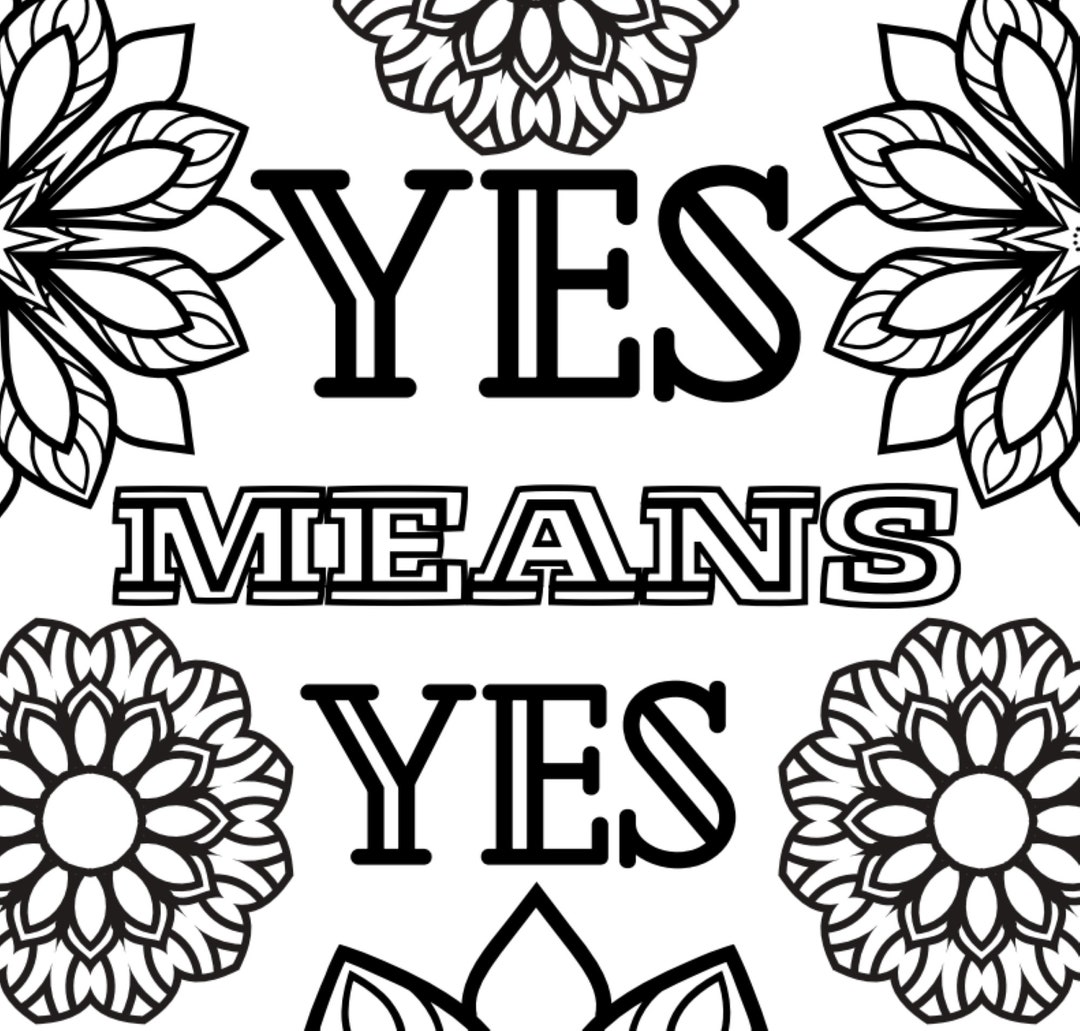Yes Means Yes Coloring Page Etsy