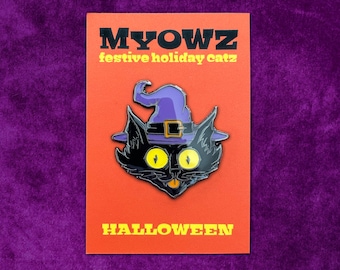 Halloween Cat Enamel Pin - The Witch