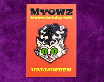 Halloween Cat Enamel Pin - The Bride