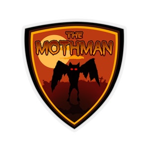 La pegatina de corte Mothman Kiss, pegatina críptica, pegatina criptozológica, pegatina de punto agradable, pegatina de película mothman, pegatina de monstruo