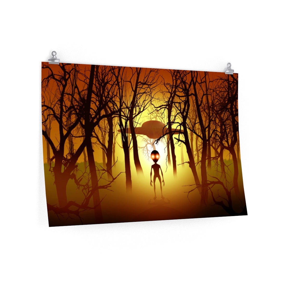 Flying Saucer Poster, UAP Matt Poster 18x12 30x20 36x24, Paranormal ...