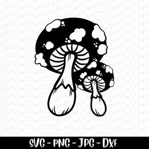 Mushroom svg, hand drawn svg, cut file, clipart, dxf, png, jpg, digital download file