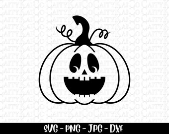 Cute Jack O Lantern svg, smiling pumpkin face svg, Halloween svg, pumpkin svg, cut file, png, clipart, Digital download
