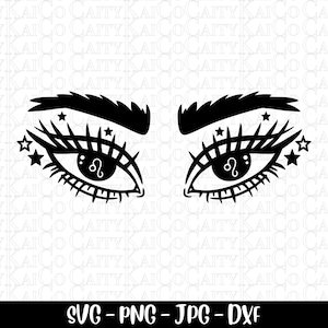 Leo dierenriem ogen SVG, sterrenbeeld SVG, Leo SVG, Leo Leeuw astrologie clipart, cut-bestand, mystieke SVG, juli augustus verjaardag SVG, digitale download