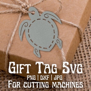 Sea turtle gift tag svg, gift tag cut file, turtle svg, svg file for cutting machine, beach svg, tag template,coastal decor,Digital download