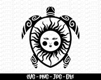 Sun Sea turtle svg, beach svg, sea turtle cut file, island svg, png, jpg, dxf, turtle shirt design, instant download file